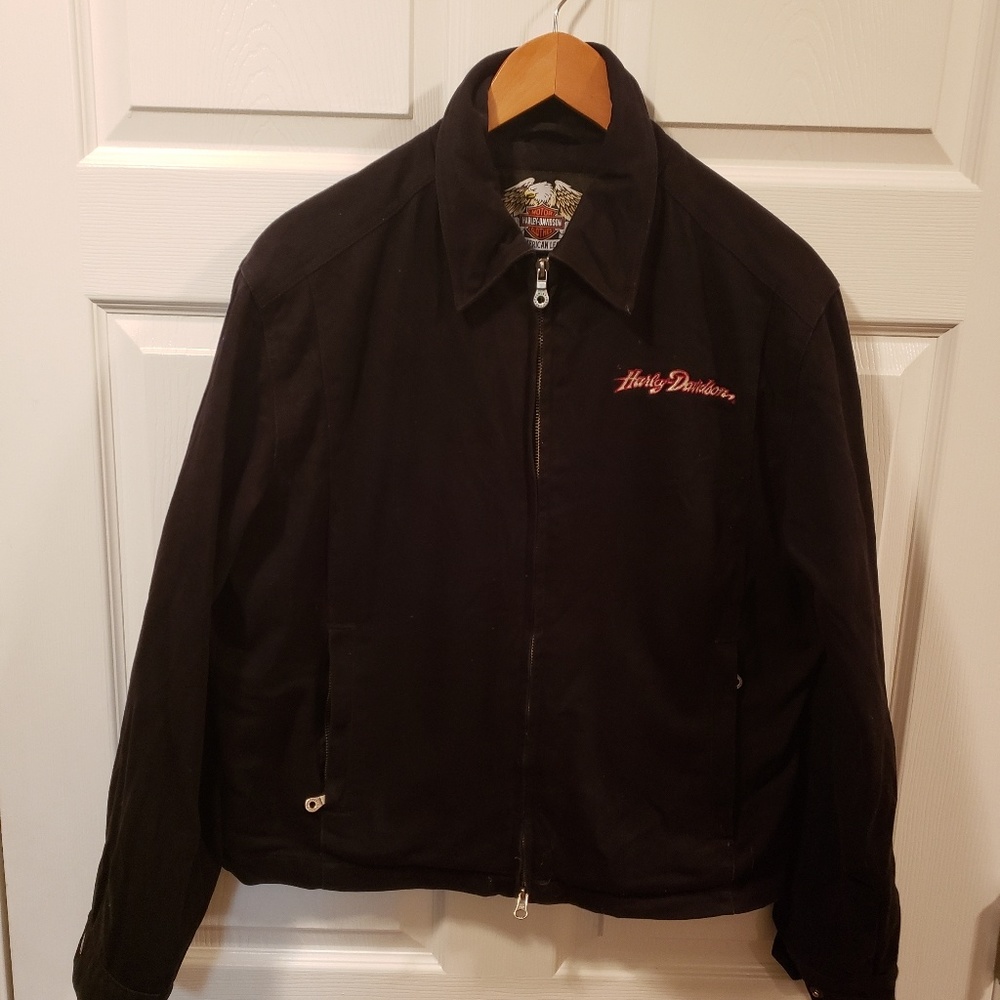 Harley-Davidson Men's Black Zip-Front Jacket